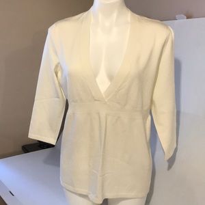 Ann Taylor NWT SZ XL Top cream color 3/4 sleeve